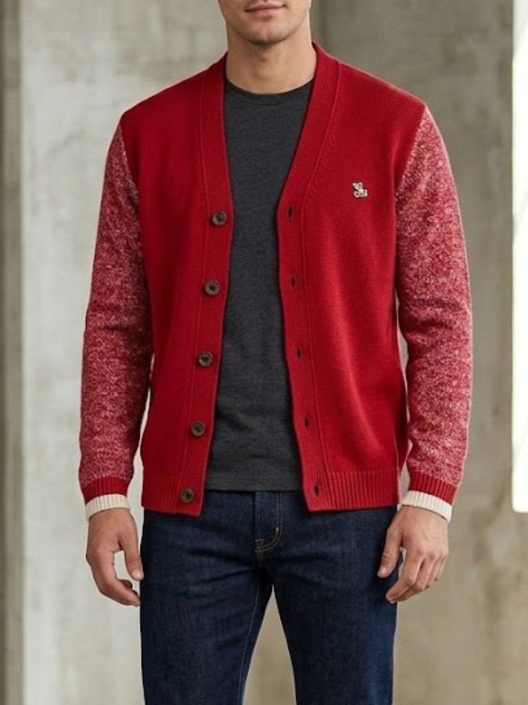 Giorgio Di Mare Yachting Collection Bordeaux Wine Button Preppy Cardigan M